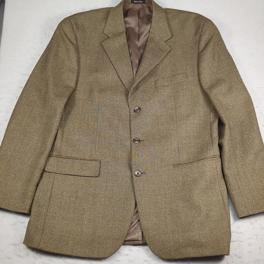 Lauren Ralph Lauren 100% Lambswool‎ Mens 3 Button Blazer Size 42L